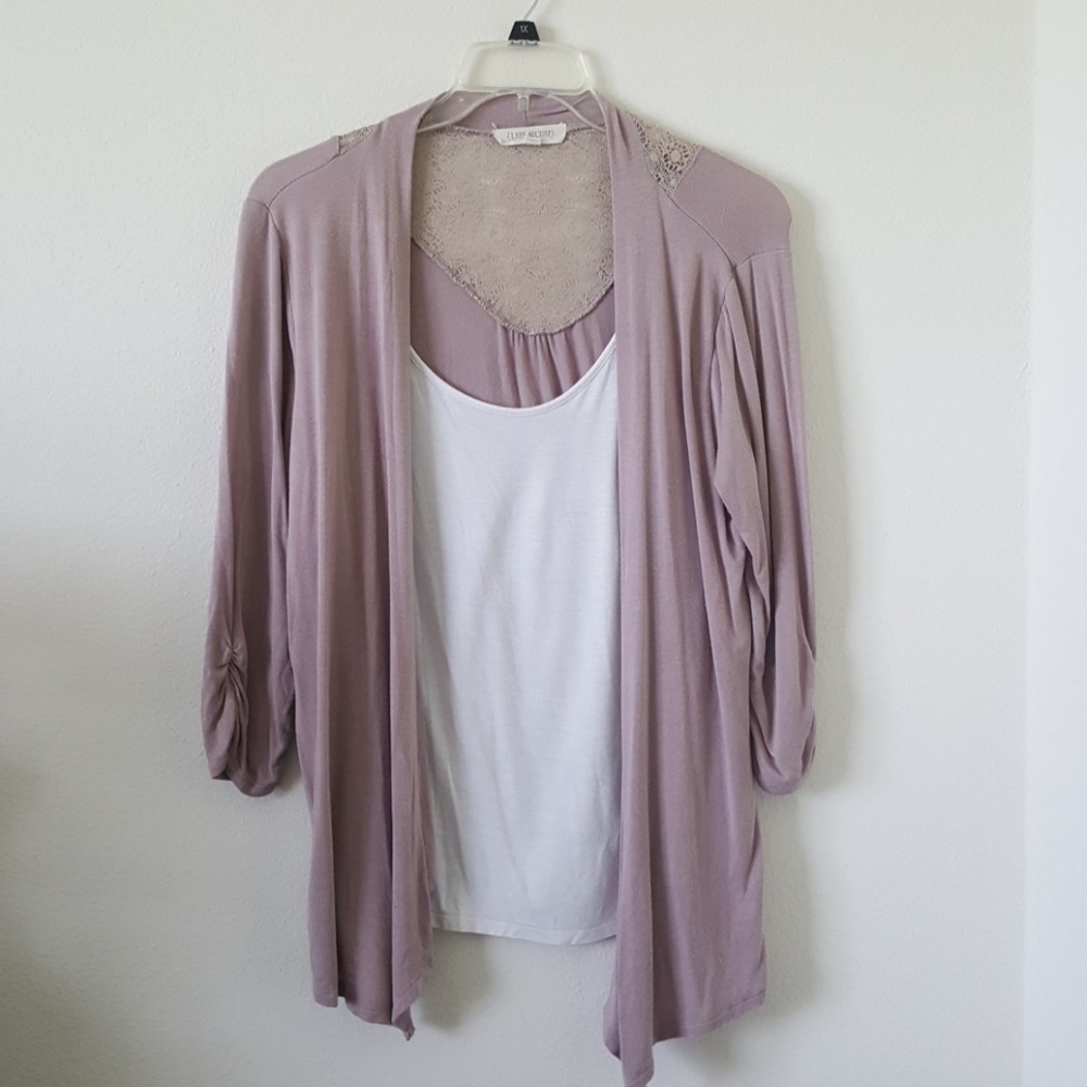 Late August blouse with lace insert
